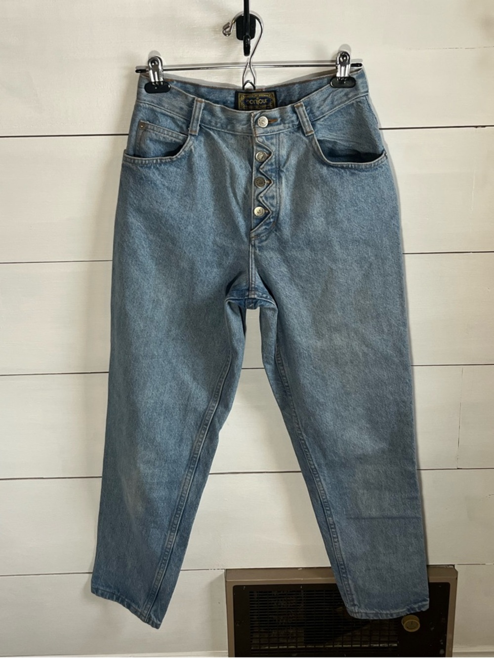 Vintage Bonjour Light Wash Jeans with Button Fly